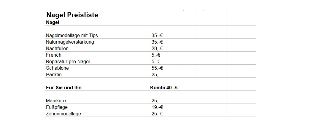 nagel preisliste